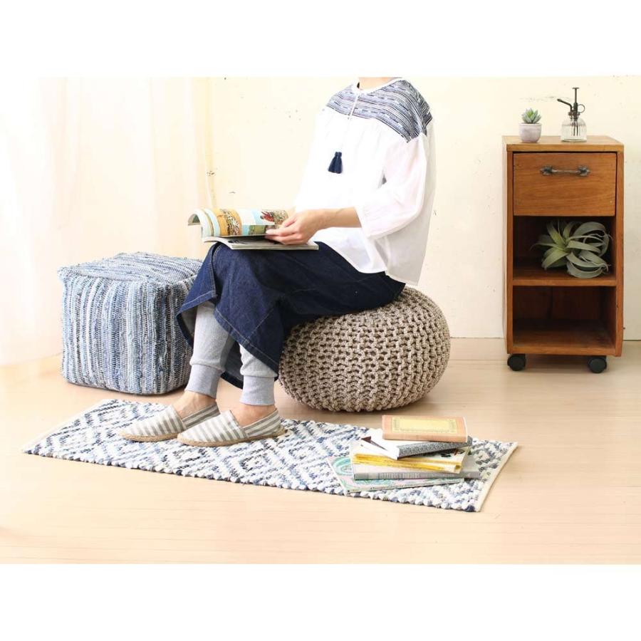 オットマン 丸 おしゃれ ニット プフ クッション 50cm モロッコ雑貨