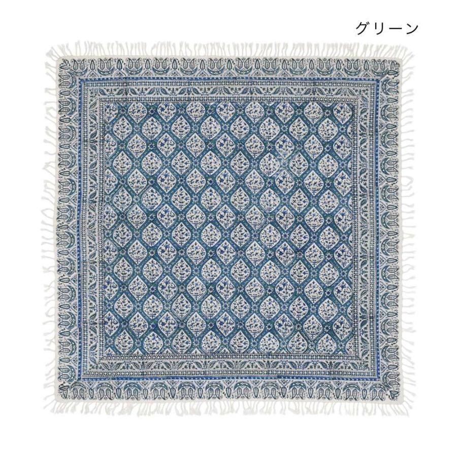 イラン 正方形 大判 トップクロス イスファハン 更紗 マルチクロス