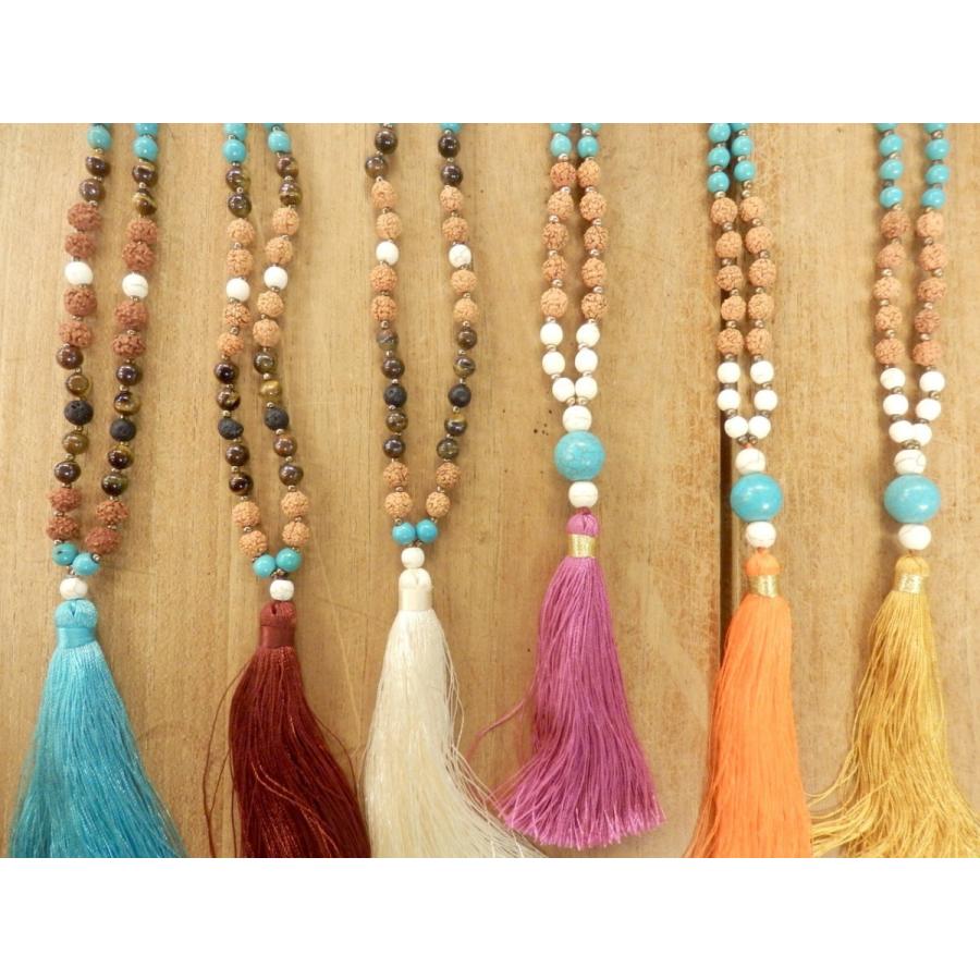 お守り 開運 健康 ルドラクシャ マーラー ビーズ ヨガ ネックレス バリ