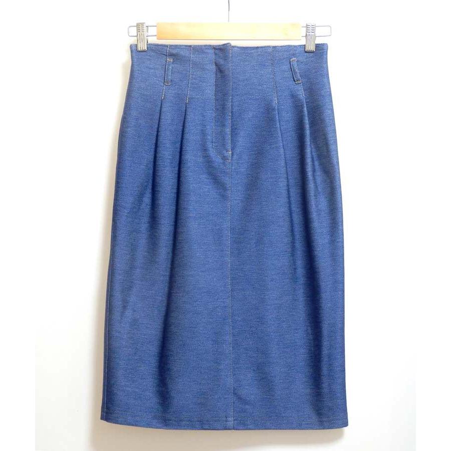 スカート 日本製 デニム ロングタックスカート Parmsel PARLMASEL（パールマシェール） デニム スカート 膝丈 日本製 デニム