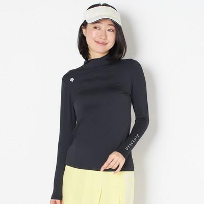 SALE DESCENTE GOLF(デサントゴルフ) リサイクルストレッチベア天竺インナーシャツ  ブラック/ホワイト｜vacationstyle