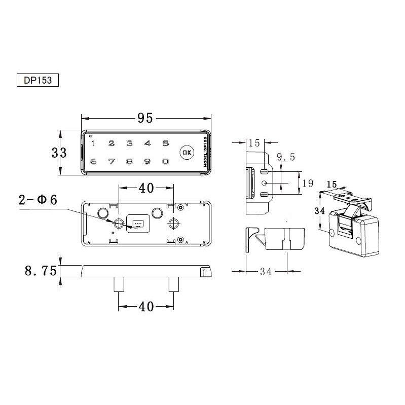 電子錠 Guub(グーブ) DP153H テレワーク対策に ロッカーキャビネット プライベートタイプ 後付け 暗証番号 防犯 セキュリティー |  | 04