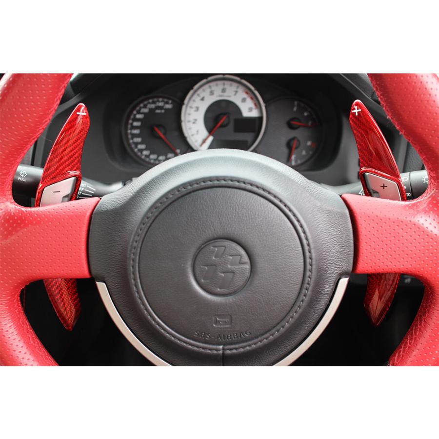 ドライカーボン製 パドルシフトカバー 赤 / レッド トヨタ 86