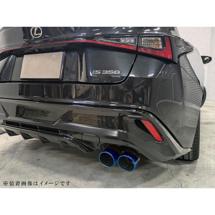 2本出し 段付マフラーカッター　チタン焼き　左長　デュアルマフラー　汎用 ストレート　ワンオフ製作に　VAcom | 