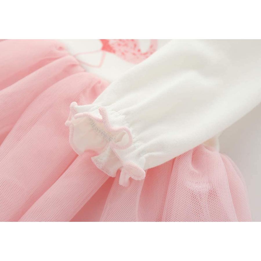 ベビー服 ワンピース チュールスカート付きボディースーツ 長袖女の子セレモニー 結婚式服春秋 綿 カバーオール フラミンゴ柄ピンク80 Www Supersport Tn