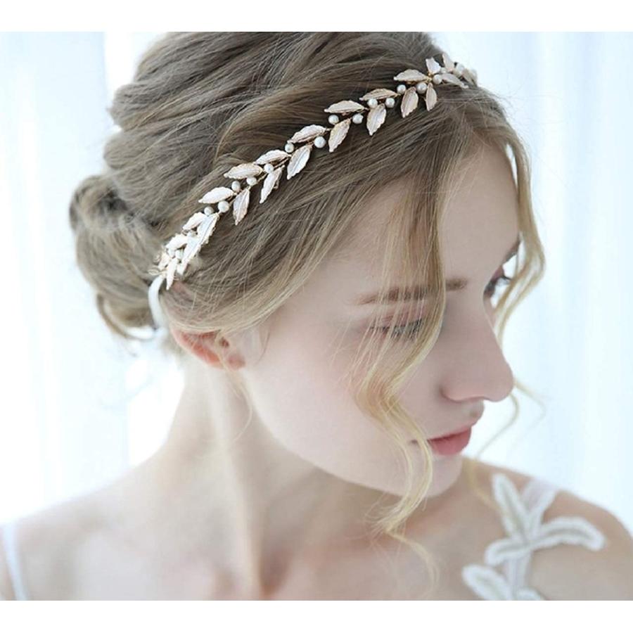 髪飾り 月桂樹 ゴールド パール 結婚式 ヘアアクセサリー ヘッドドレス カチューシャ ブライダル ウェディング 花嫁 ジュエリー パーティ 002 Vaga Luna1 通販 Yahoo ショッピング