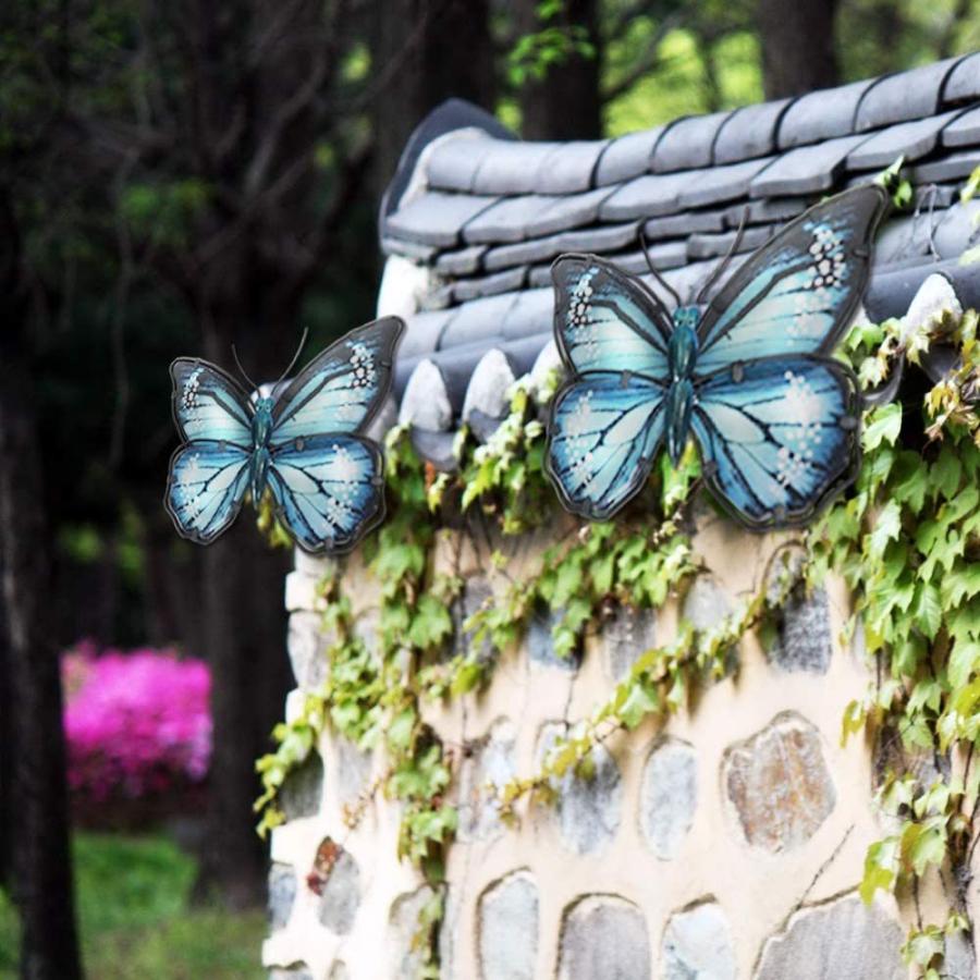 Liffy 蝶々 ウォールデコ オブジェ細工 シーサー フェンスの装飾 壁飾りアイアン 壁飾りガラス 玄関 置物 日本全国 送料無料 壁飾りアイアン