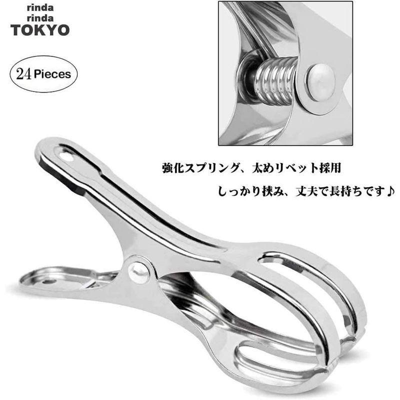 冬バーゲン 洗濯ばさみ 洗濯バサミ 洗濯 ピンチ 24個 セット 大 ステンレス せんたくばさみ おしゃれ かわいい クリップ 竿用ピンチ 竿止め ピン Globescoffers Com