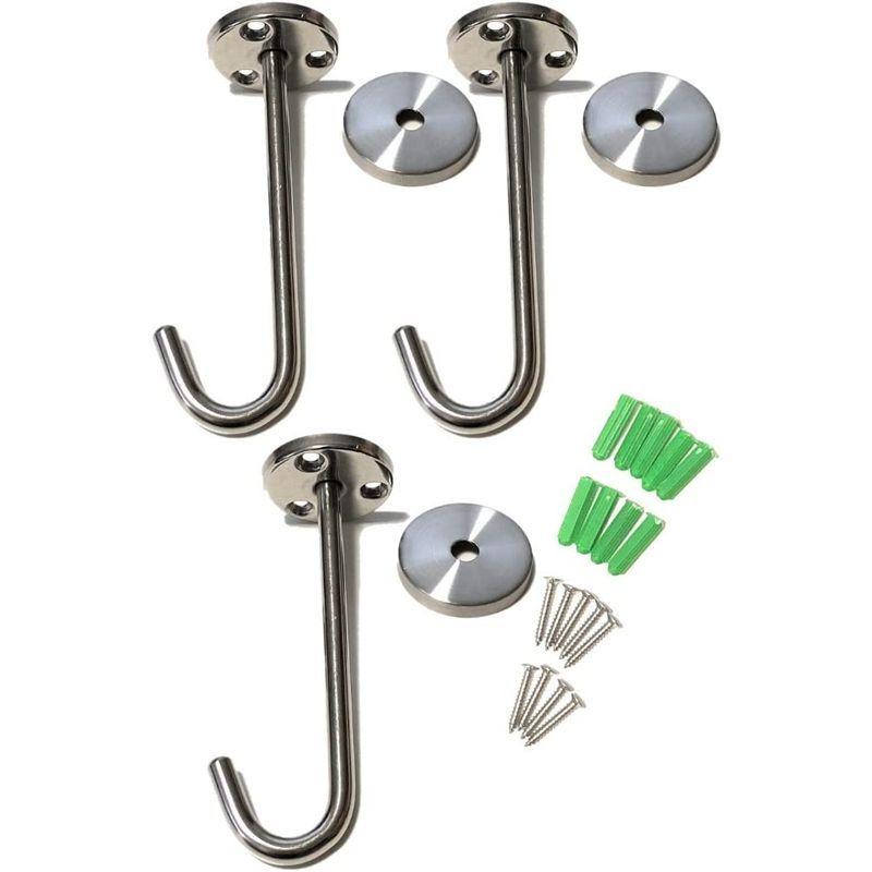 T ポイント5倍 3world ステンレス フック シンプル スタイリッシュ バスルーム など ネジ付 Sw1193天井フックｌサイズ11cm3個組 Cisama Sc Gov Br