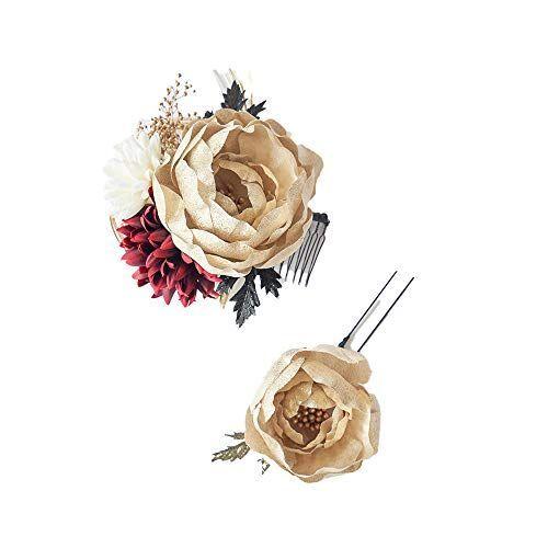 代引き手数料無料 髪飾り 成人式 着物 リボン 玉飾り コーム 結婚式 和装 着物 日本製 Watmosphere ワトモスフィア 22w9 金 激安ブランド Atempletonphoto Com