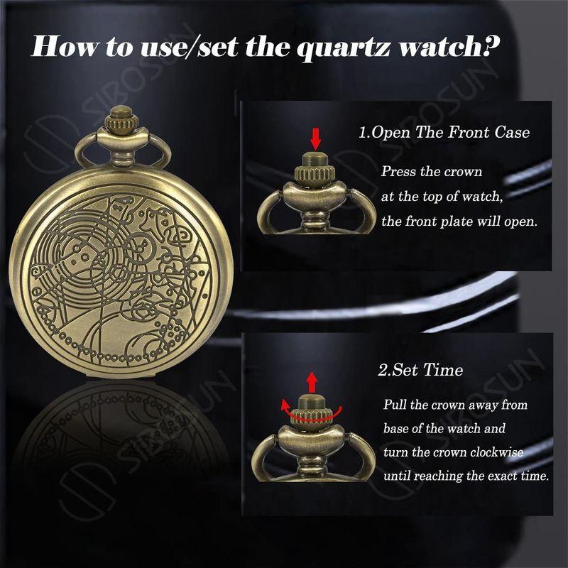 21秋冬新作 Sibosun ブランド スチームパンク アンティークドクター フー 告白ダイヤル パターン 男性 懐中時計 チェーン ボックス クォーツ Cisama Sc Gov Br