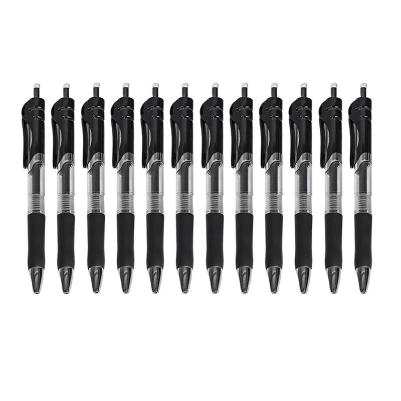 ノック式ボールペン 0.5mm 【12本セット】まとめ買い 中性 サラサラと