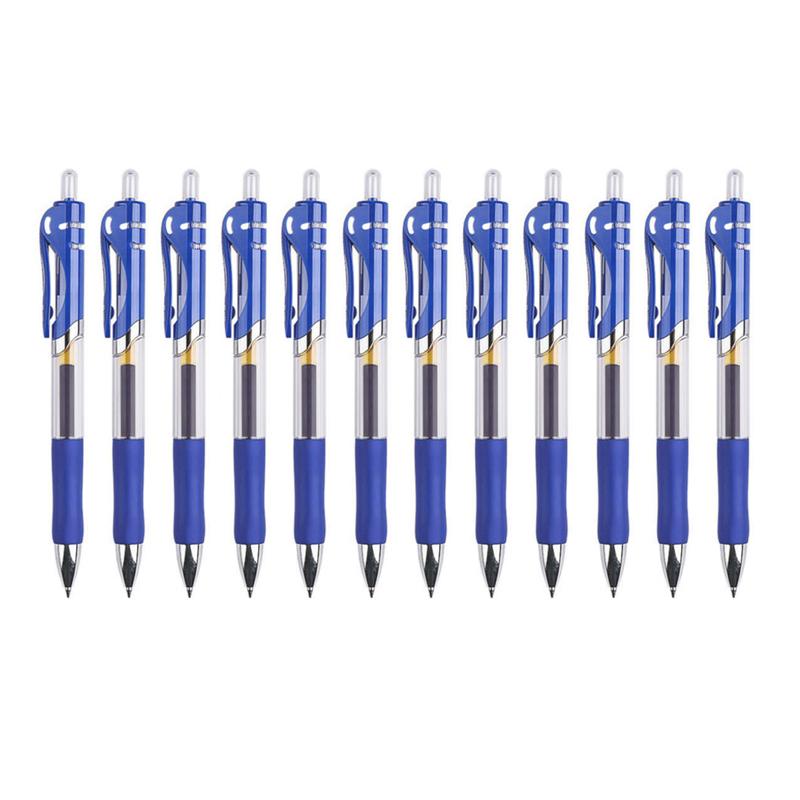 ノック式ボールペン 0.5mm 【12本セット】まとめ買い 中性 サラサラと