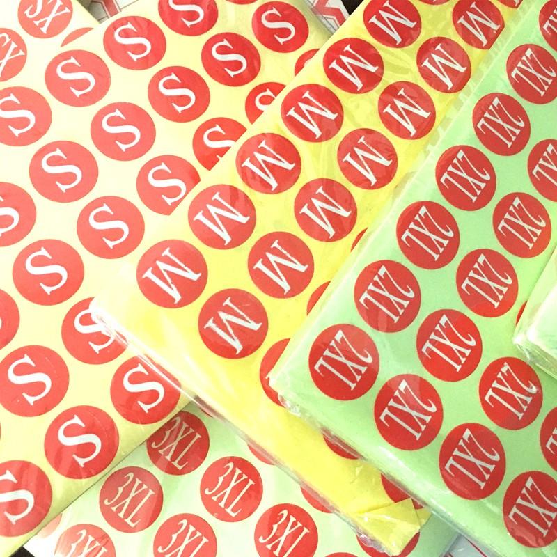 【30%】【103】サイズシール【XX large】 サイズ シール 業務用 大きさ=直径1.4cm XS S M L XL XXL 3XL 4XL 5XL