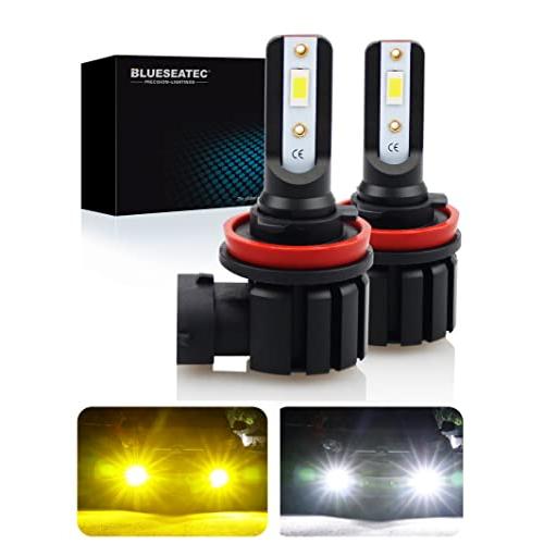BLUESEATEC H8 H11 LEDフォグランプ 2色切り替え 爆光 h16 LEDヘッドライト ホワイト6000K 黄色 3000K 40W KK09S2VH14Y