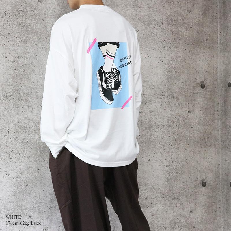 ビッグシルエット 長袖 Tシャツ レトロ プリント ビッグ Tシャツ メンズ ロンt ロンティー 80年代 エモい パステル 韓国系 古着系 ストリート メール便 送料無料 036 004 Valletta 通販 Yahoo ショッピング