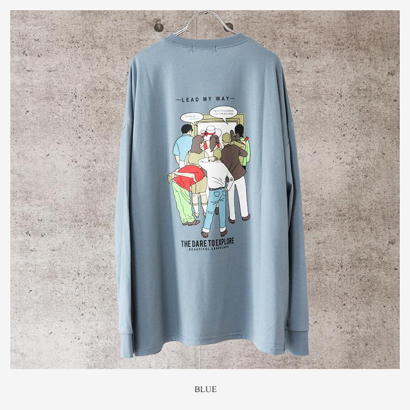 ビッグシルエット 長袖 Tシャツ レトロ プリント ビッグ Tシャツ メンズ ロンt ロンティー 80年代 エモい パステル 韓国系 古着系 ストリート メール便 送料無料 036 005 Valletta 通販 Yahoo ショッピング