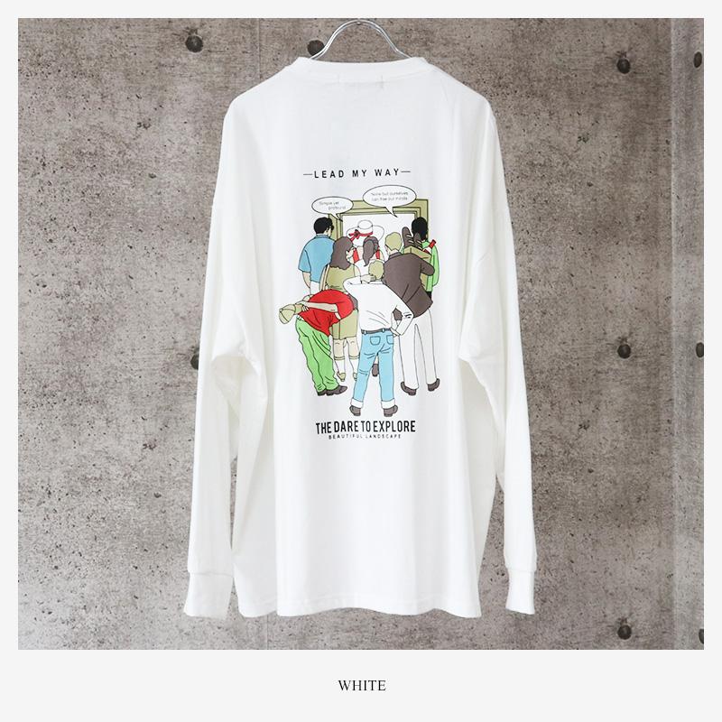 ビッグシルエット 長袖 Tシャツ レトロ プリント ビッグ Tシャツ メンズ ロンt ロンティー 80年代 エモい パステル 韓国系 古着系 ストリート メール便 送料無料 036 005 Valletta 通販 Yahoo ショッピング