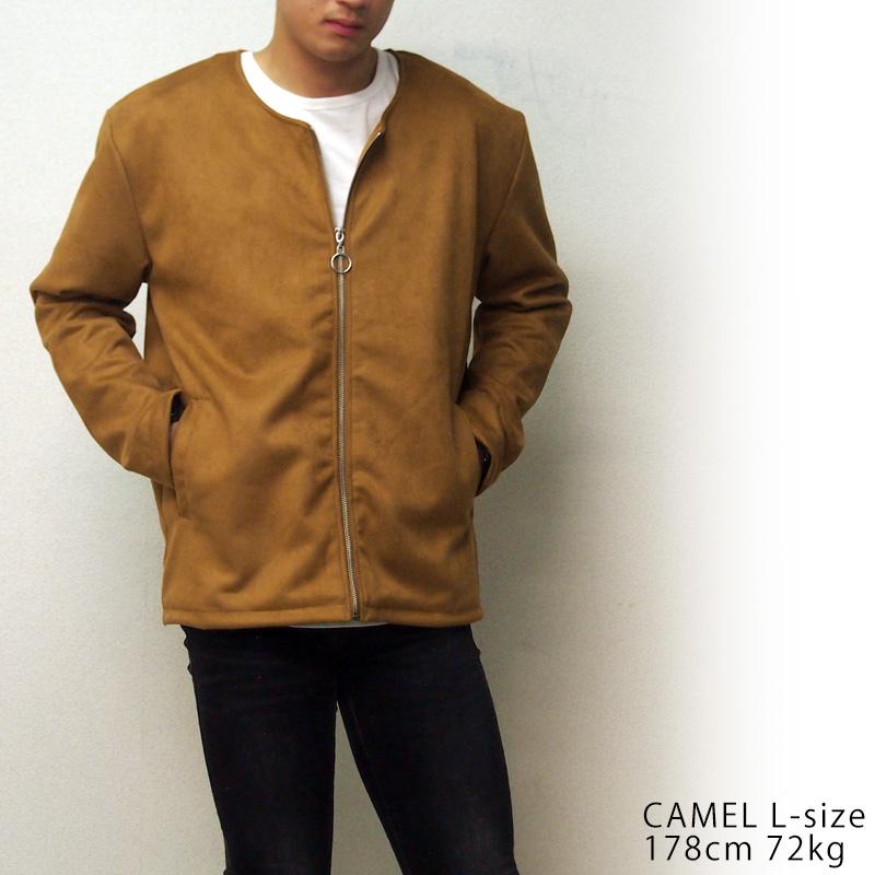 フェイクスエード ノーカラージャケット メンズ ジャケット ゆったり グレー ブラック キャメル アウター トップス 秋 冬 春 きれいめ カジュアル 送料無料 413 5178 Valletta 通販 Yahoo ショッピング