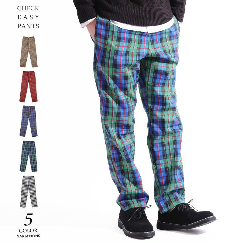 ワイドパンツ チェックパンツ イージーパンツ バギーパンツ パンツ メンズ 7 003 Valletta 通販 Yahoo ショッピング