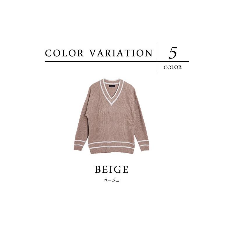 ニット セーター メンズ ビッグニット チルデンニット ｖネック インナー メンズ Valletta 通販 Yahoo ショッピング