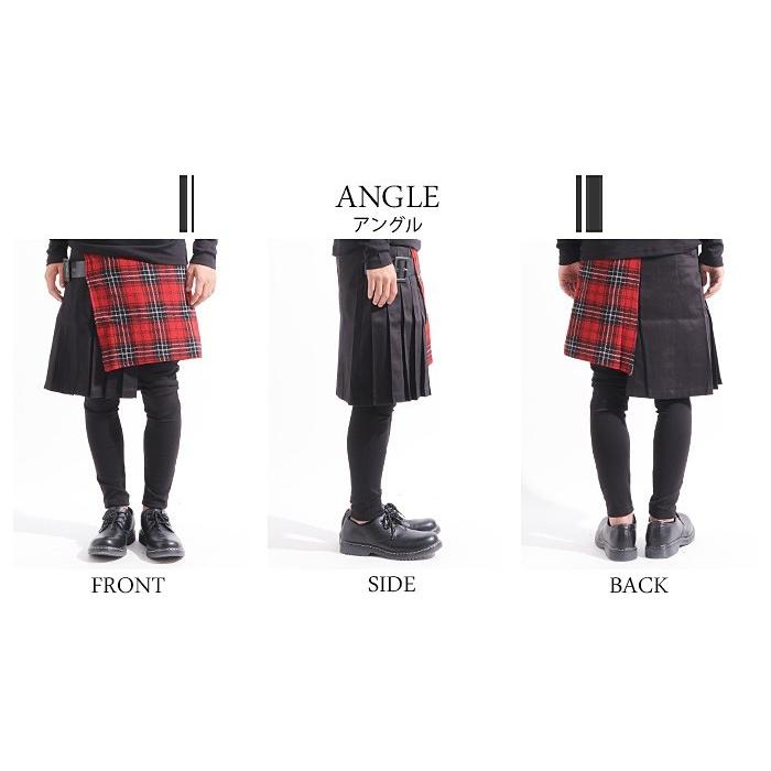 送料無料 スカート チェック 総柄 腰巻き 巻きスカート 日本製 国産 ストリートモード 黒 ブラック モード ヴィジュアル系 無地 メンズ A Valletta 通販 Yahoo ショッピング