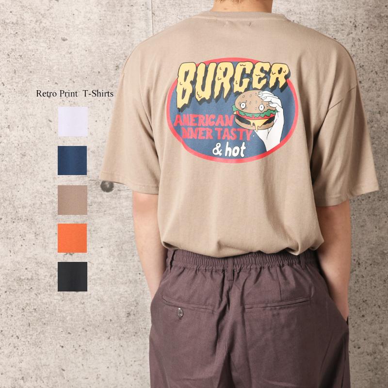 刺繍入り 半袖 プリント Tシャツ メンズ Tee 刺繍 レトロプリント バックプリント ビッグ Usa コットン 米綿 アメカジ ストリート 古着系 夏 メール便 送料無料 Q21 101 Valletta 通販 Yahoo ショッピング