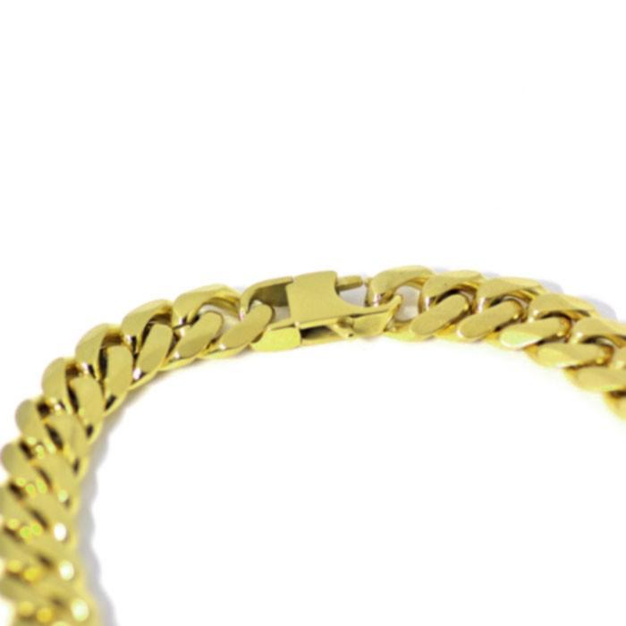 ゴールド喜平ブレスレット/サージカルステンレス製 ゴールド6面カット