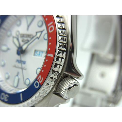 SEIKO 5 腕時計 自動巻き 裏スケ ペプシ 海外版 ステンレス 稼働 Seiko 5 Sports キズ無し美品セイコー5スポーツ自動巻きペプシコラボ