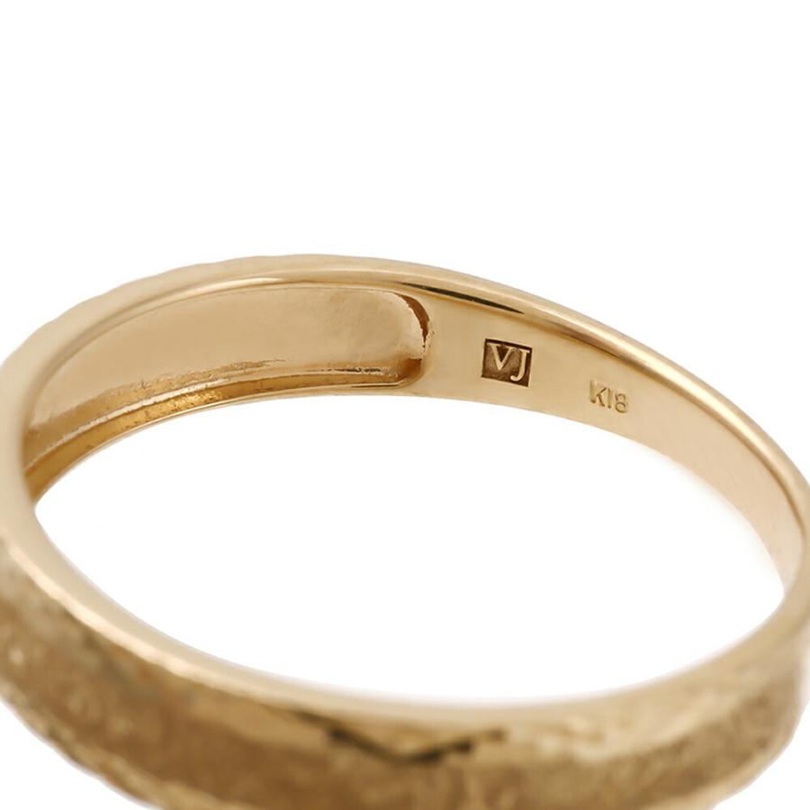 VJ【ブイジェイ】 K18 イエローゴールド メンズ ダブル テクスチャー ゴールドロウ リング[指輪 18k 18金 ブランド スターダスト マット キヘイきへい 喜平  ]の画像