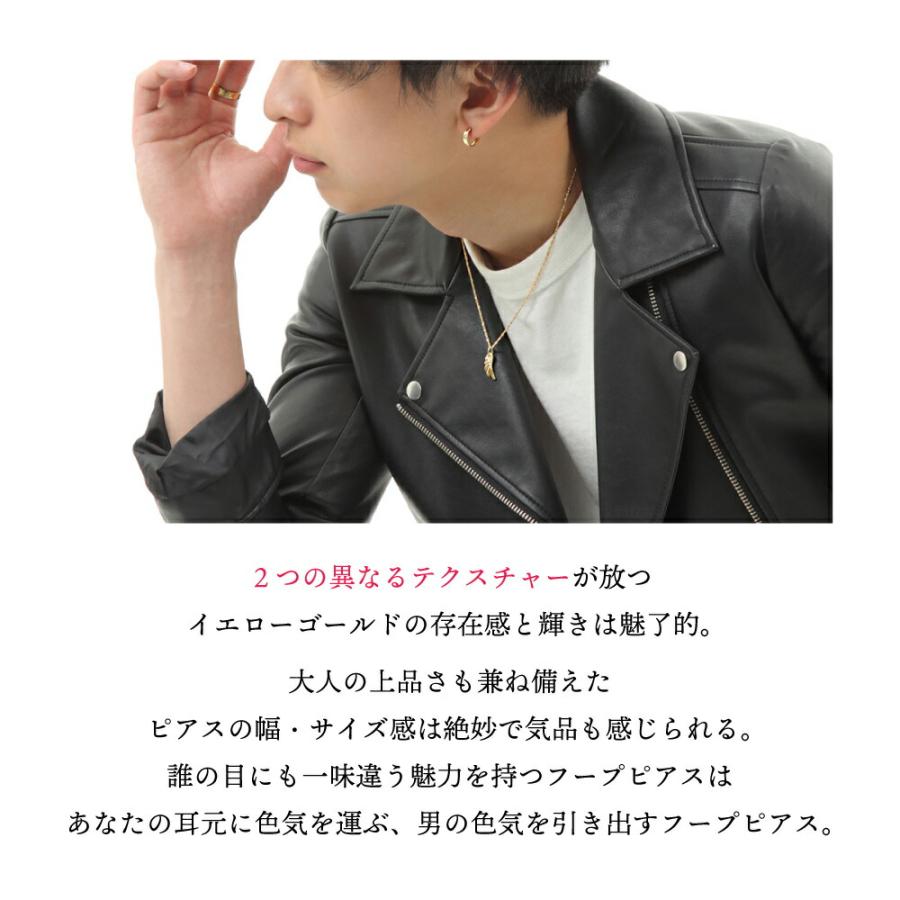 18金 メンズ ピアス K18 イエローゴールド ダイヤモンドカット