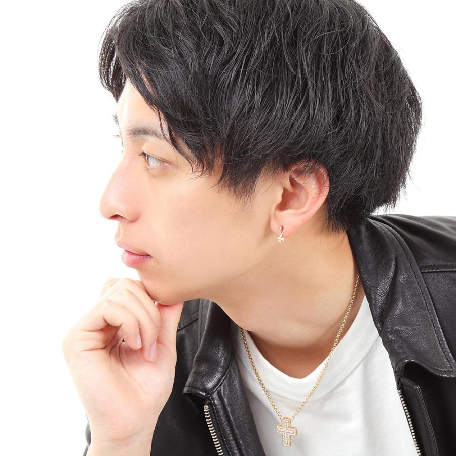 即日発送クロム　K18 スウィングベイビー　ダイヤモンド　クロス　ピアス VALUABLE