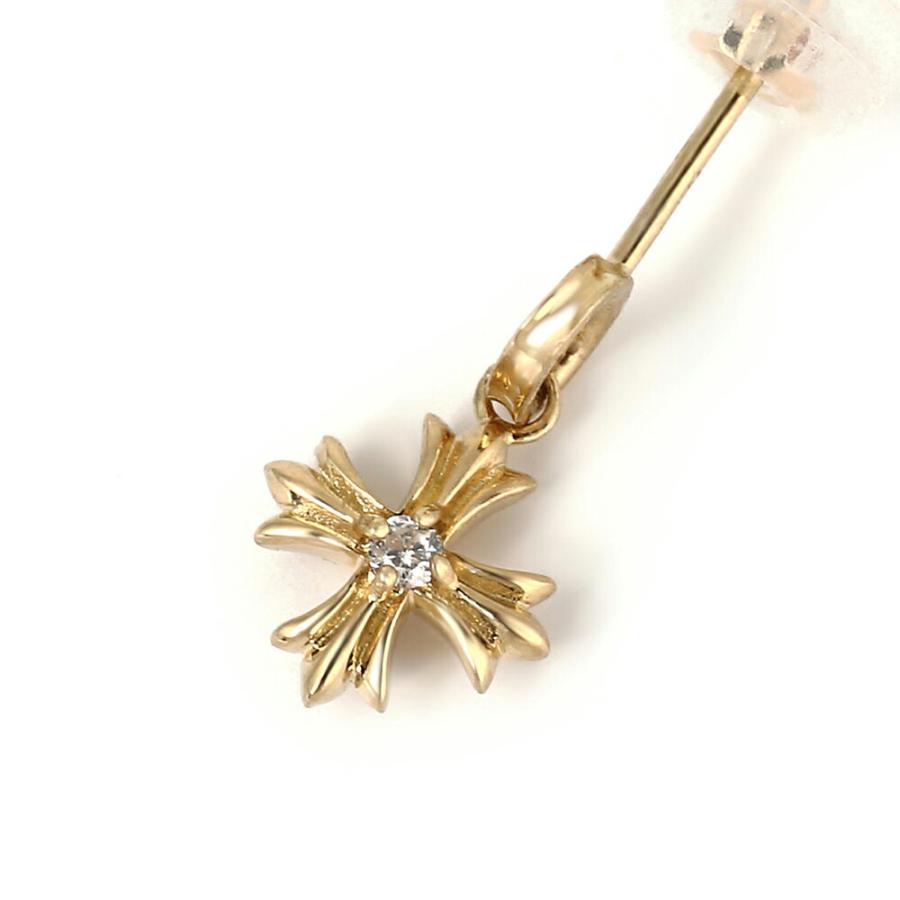 ピアス メンズ 片耳 18金 18K アメジスト 5mm 軸太 ロングポスト
