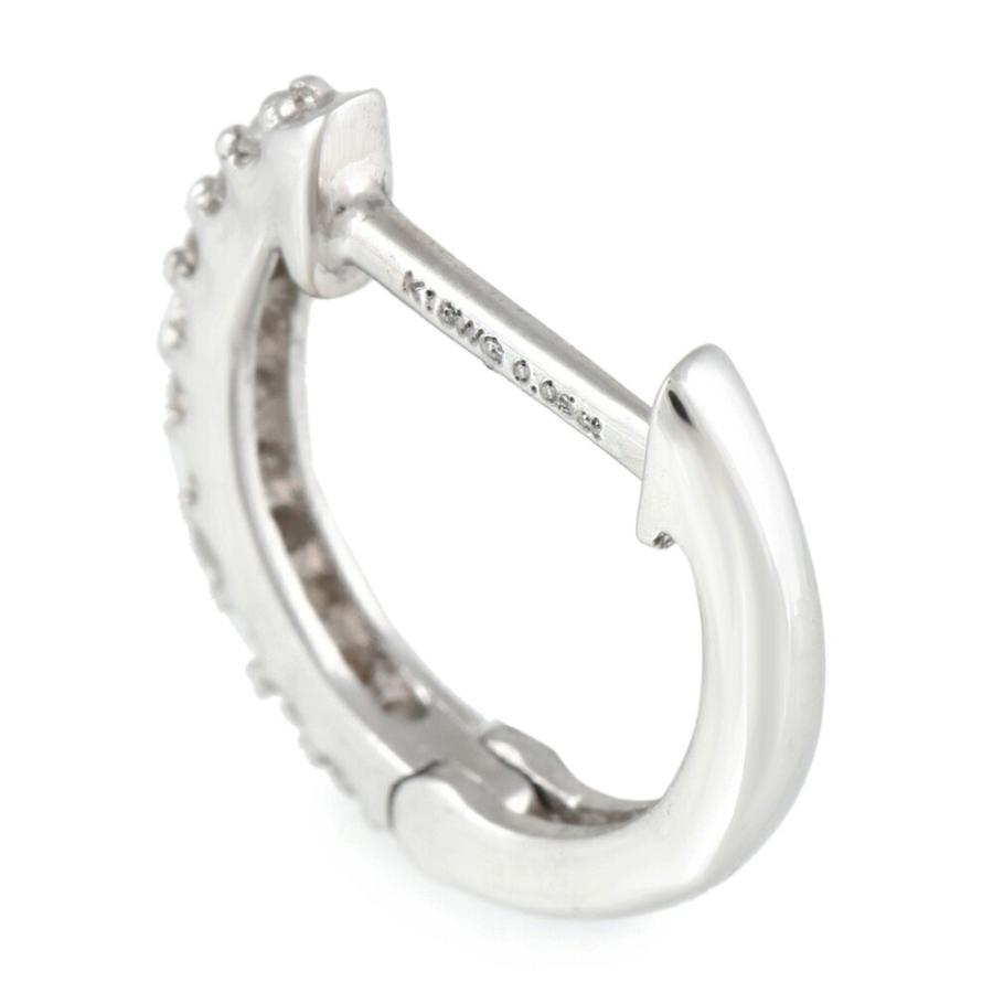 18金 メンズ ピアス K18 ホワイトゴールド ダイヤモンド 0.06 ct 中