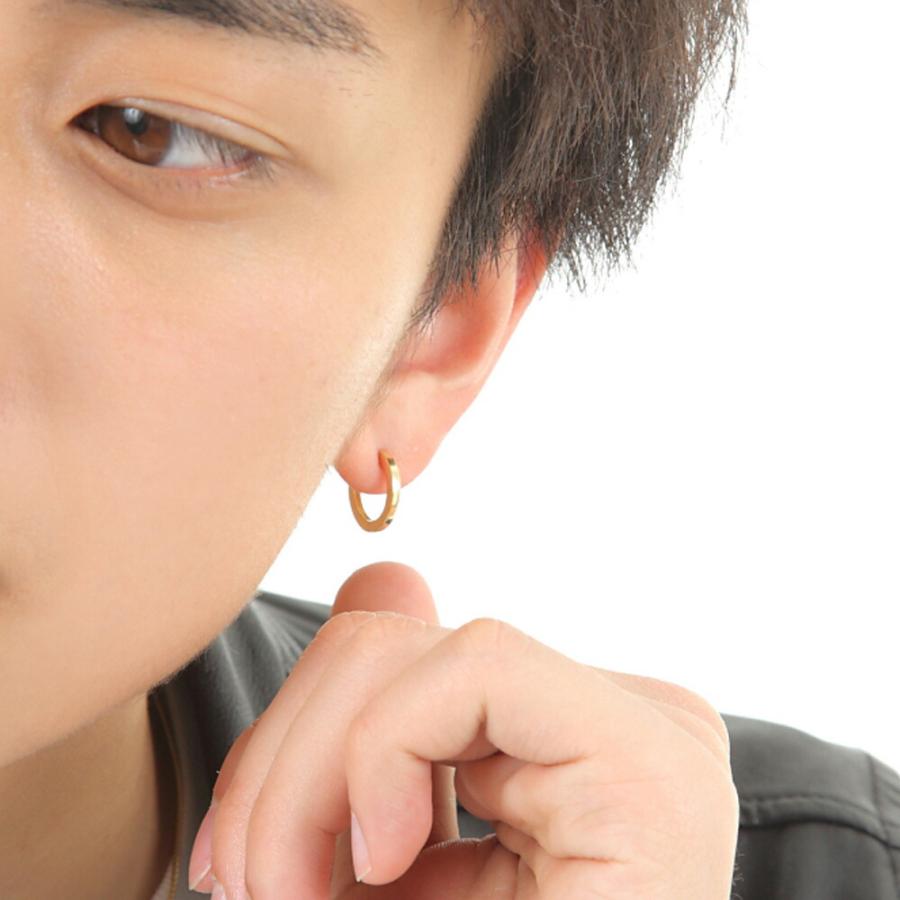 18金 メンズ ピアス K18 イエローゴールド ハイポリッシュ スプリング