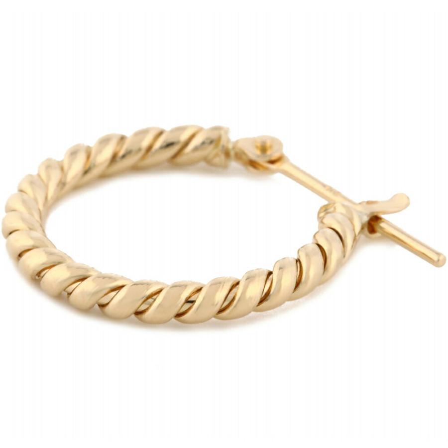 K18YG イエローゴールド リングピアス ツイスト ねじり ロープ ピアス K18 ツイスト ピアス フープピアス K18ゴールド 18k 18金 地金
