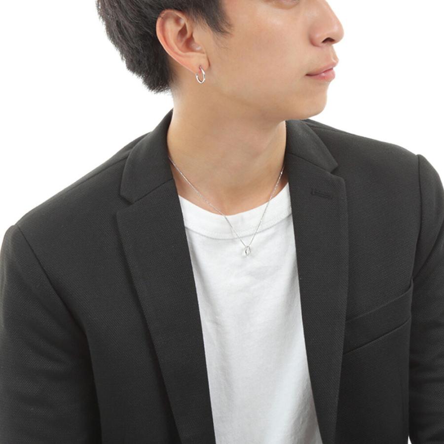 18金 メンズ ピアス K18 ホワイトゴールド フープ パイプ (幅1.5mm/直径15mm)※1個販売(片耳)[18k リング 男性 ベーシック シンプル WG]
