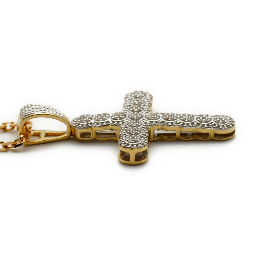 Joe Rodeo【ジョーロデオ】 メンズ　14K イエローゴールド ダイヤモンド　0.70ct  クロス ペンダント【14金 ネックレス　K14 ネックレス　デザイナー　】の画像