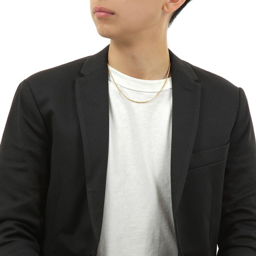 【プレミアムモデル】 18金 メンズ ネックレス K18 レディース イエローゴールド プレミアム パイプ ロープチェーン 2mm幅 45cm[k18 18k 縄 スクリュー ]の画像