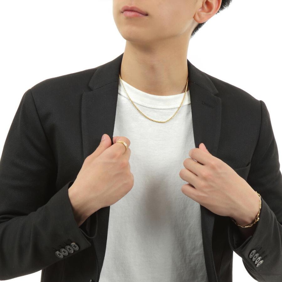 【プレミアムモデル】 18金 メンズ ネックレス K18 レディース イエローゴールド プレミアム パイプ ロープチェーン 2mm幅 45cm[k18 18k 縄 スクリュー ]の画像