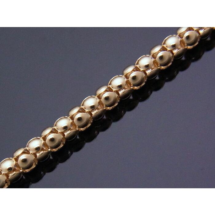 18金 メンズ ネックレス 18k イエローゴールド ボンパ チェーン 2mm幅 45ｃｍ パイプ ロープ k18の画像