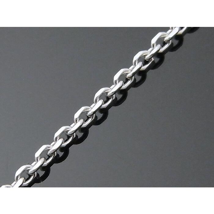 K10　ホワイトゴールド　メンズ　カット　アズキ　チェーン　 2mm幅　45cm 10金 10k　ネックレス 小豆 あずきの画像