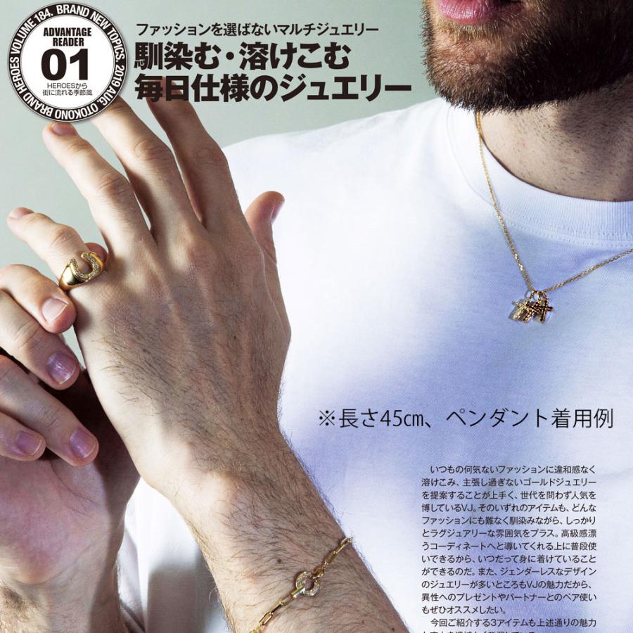 18金 メンズ ネックレス K18 ホワイトゴールド カット