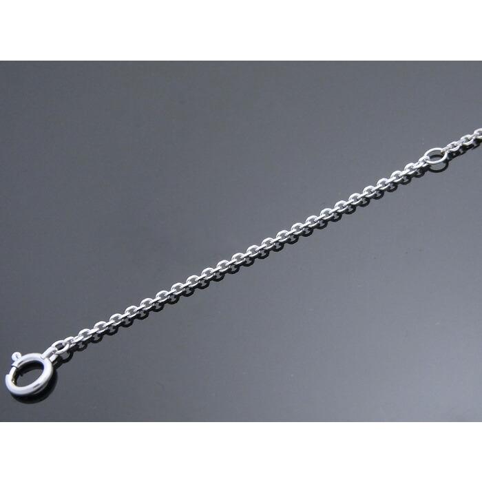K18 ホワイトゴールド カット シャイニング アズキ チェーン 1.4mm 幅