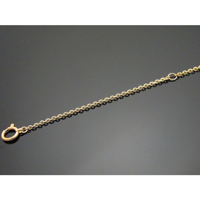 18金 メンズ ネックレス K18 イエローゴールド ４面カット RIOアズキ チェーン 1.8mm 幅 45cm(アジャスターで42cm使用可） [18k 小豆 あずき 男性 ]の画像
