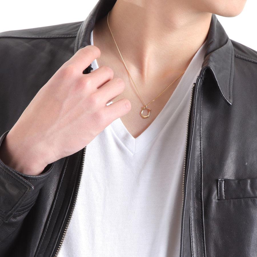 VJ【ブイジェイ】 18金 メンズ ネックレス K18 イエローゴールド ハイポリッシュ ホースシュー ペンダント キヘイチェーン セット[18k 馬蹄 ]_10