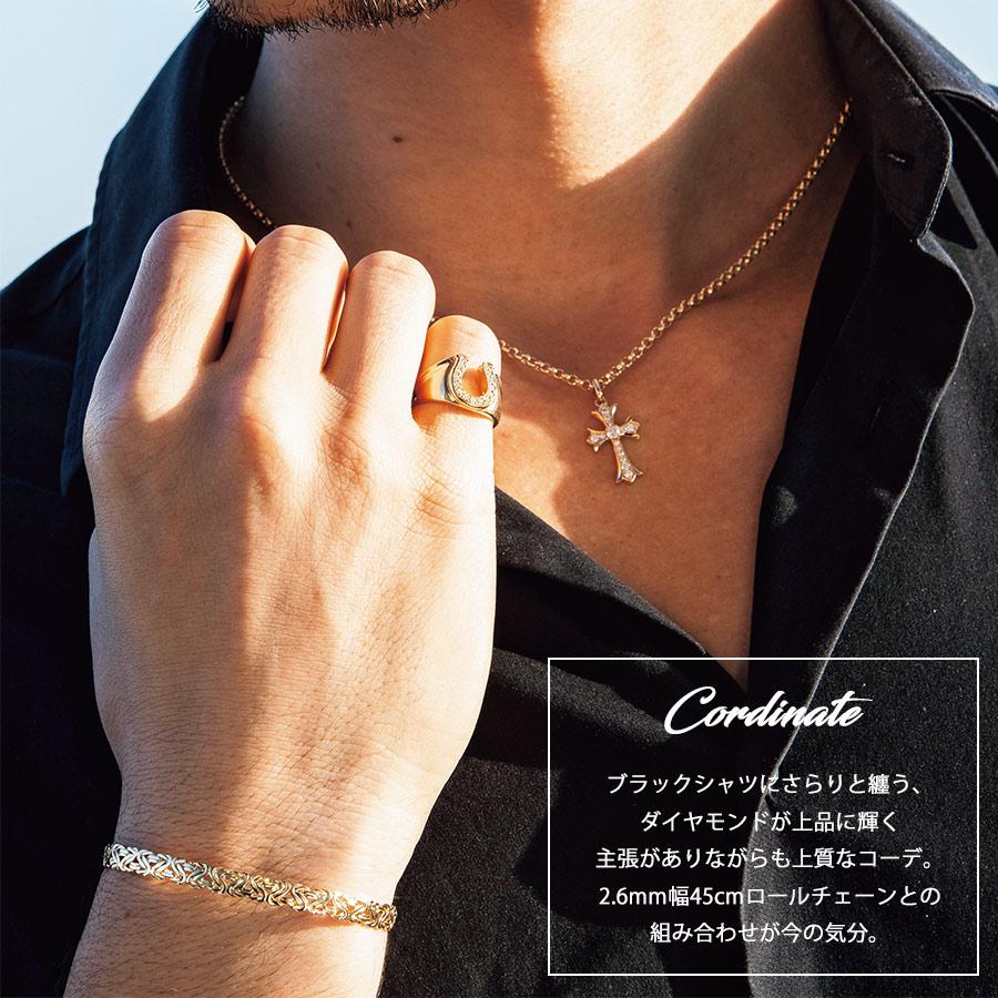 【ファッション誌に掲載】 VJ【ブイジェイ】 18金 メンズ ネックレス K18 イエローゴールド ダイヤモンド クロスRoyal.S.Pendant ペンダント※ペンダントのみの画像