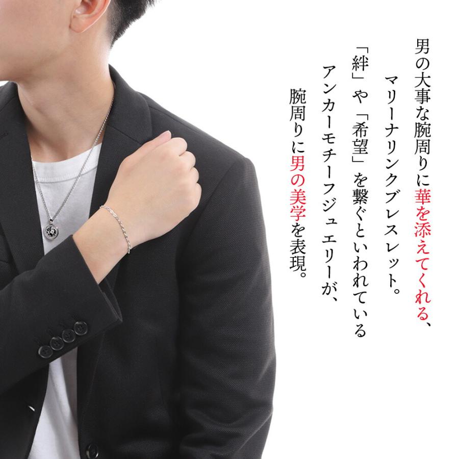 K18 ホワイトゴールド メンズ マリーナ リンク ブレスレット[18