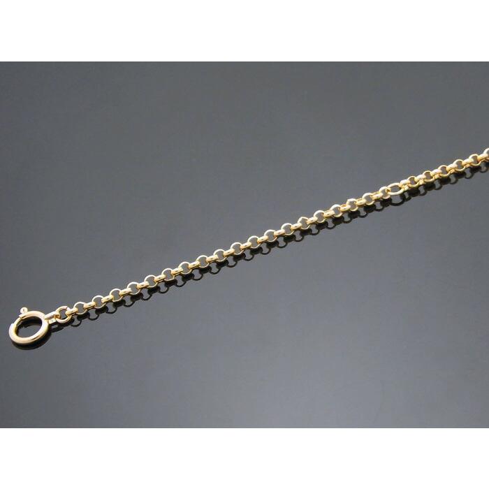 18金 メンズ ネックレス K18 イエローゴールド ロイヤル ロールチェーン 2mm幅 40cm [k18 18k ハーフランドチェーン ロロ 男性 ]の画像