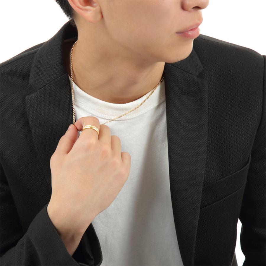 【ファッション誌に掲載】 18金 メンズ ネックレス K18 イエローゴールド ロイヤル ロールチェーン 2mm 幅 45cm AJで42cm[ ハーフランド 18k ロロ フレア]の画像